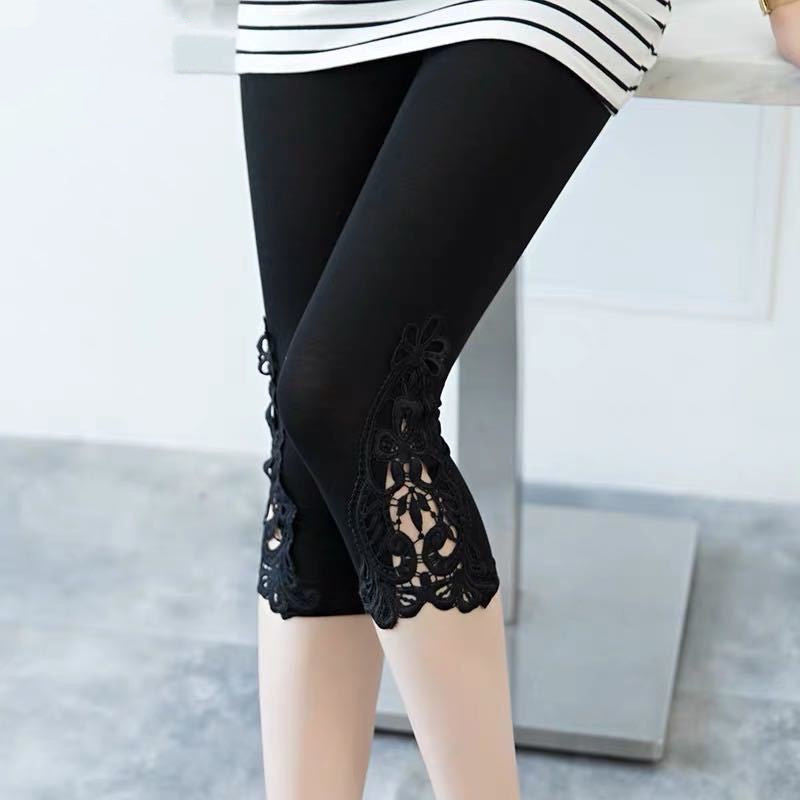Women's White Lace Leggings