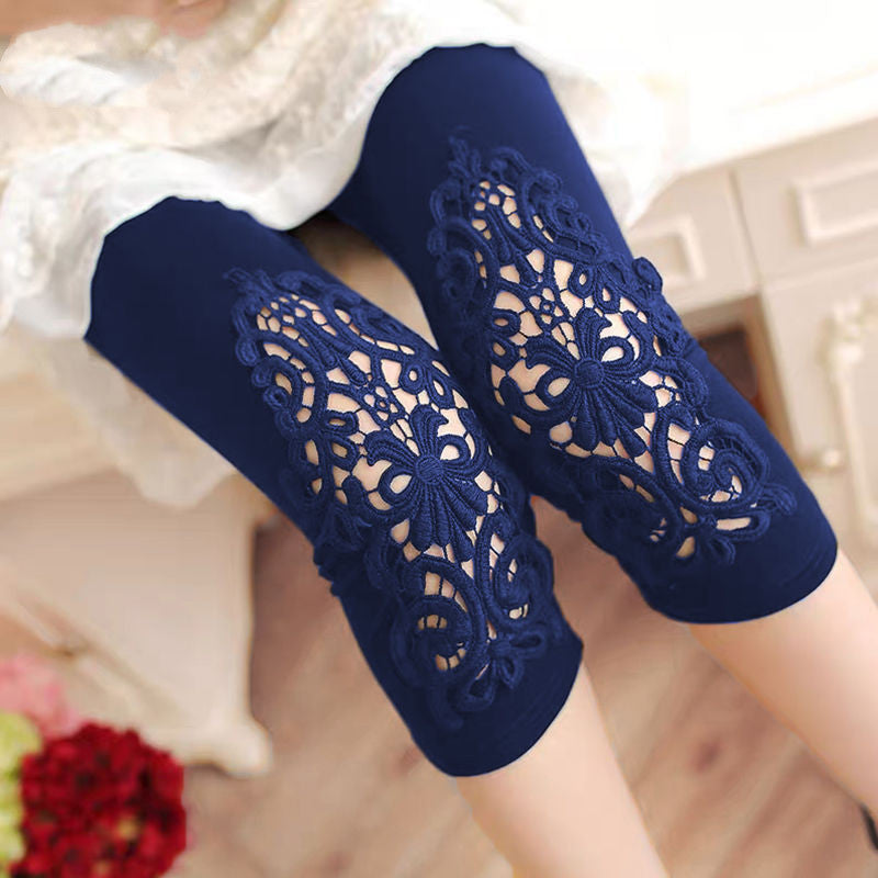 Women's White Lace Leggings