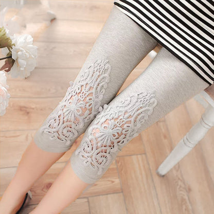 Women's White Lace Leggings