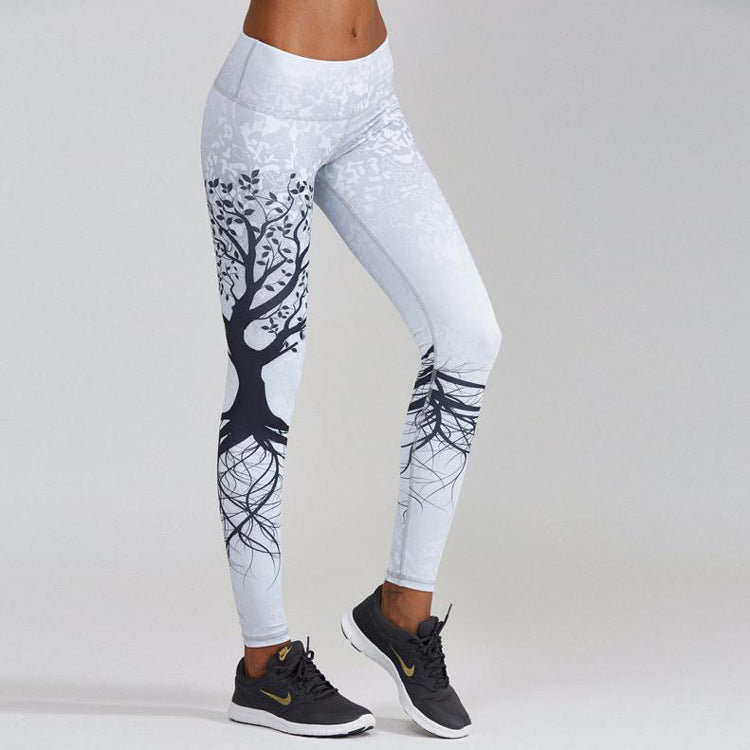 Baum Leggings High Waist Damen