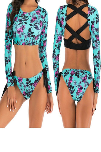 Bikini Damen Surfer – Floral, sportlich & sommerleicht mit freien Rücken