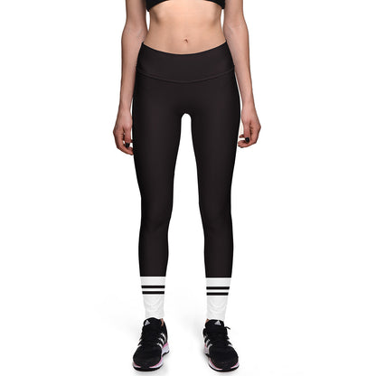 schwarze Leggings weiße Streifen