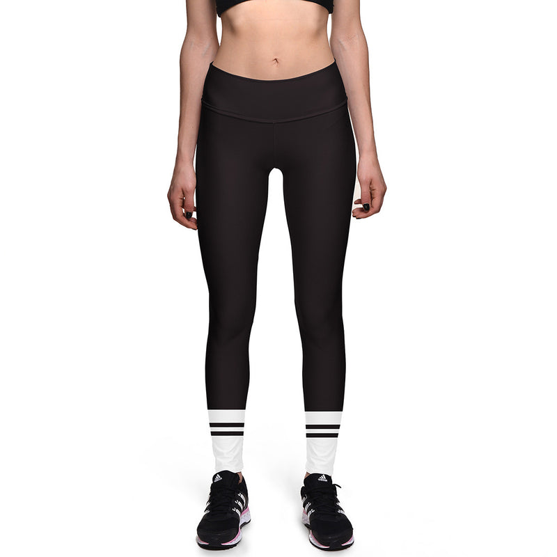 schwarze Leggings weiße Streifen