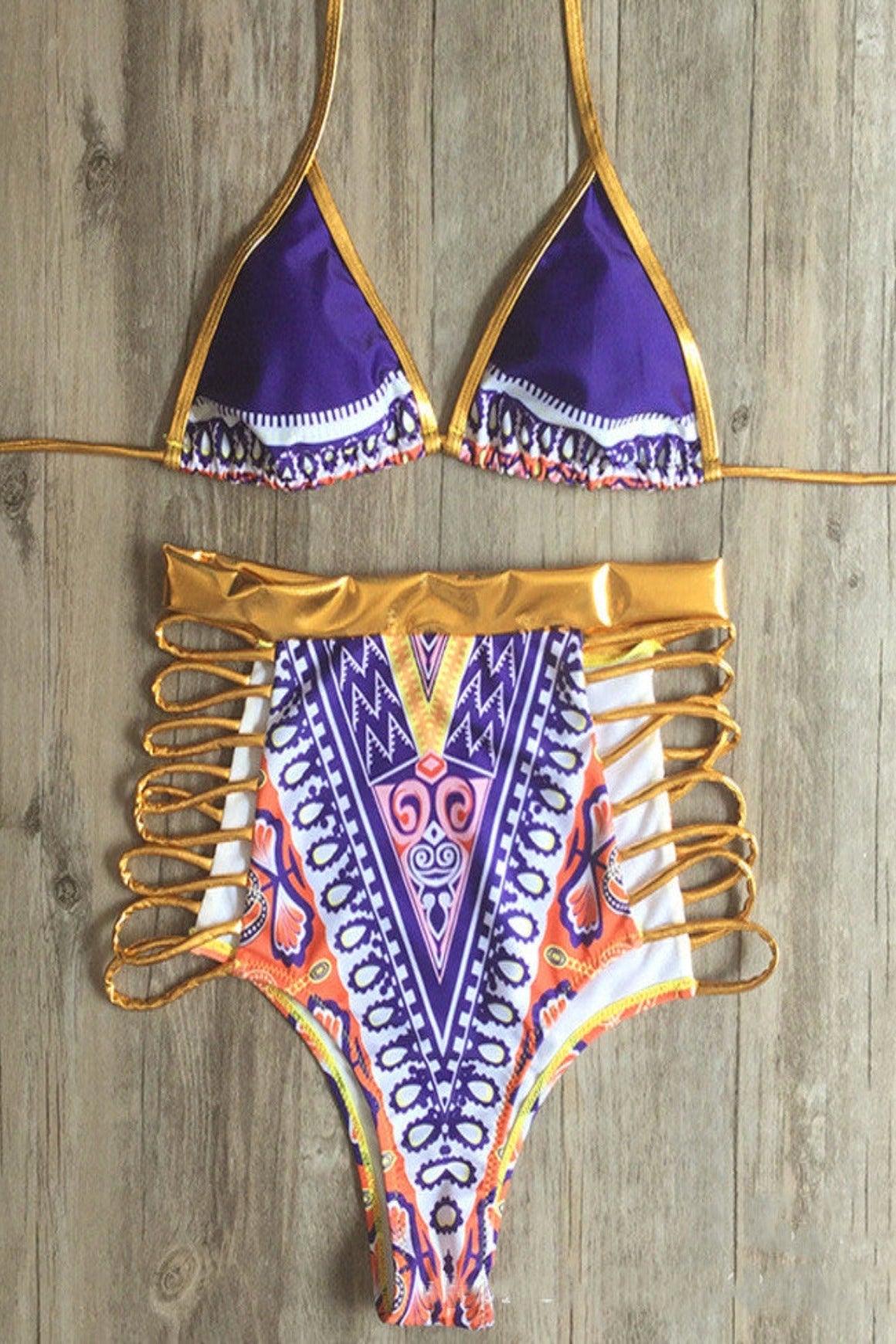 High Waist Bikini Set lila
