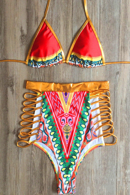 High Waist Bikini Set orange 