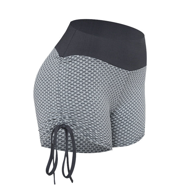 Kurze Fitness Leggings Wabenmuster