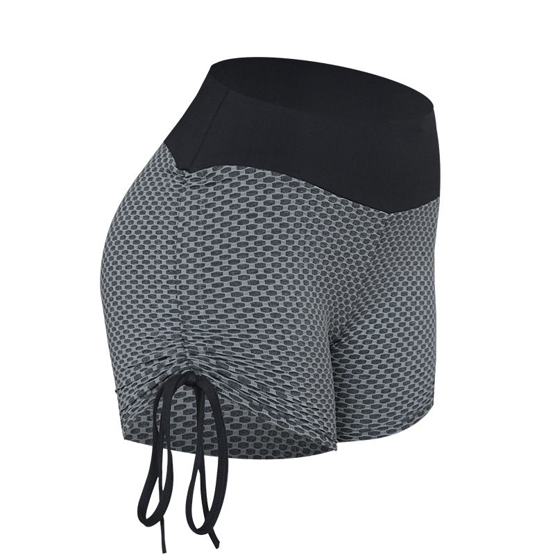 Kurze Fitness Leggings Wabenmuster