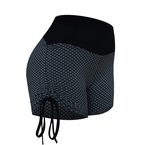 Kurze Fitness Leggings Wabenmuster