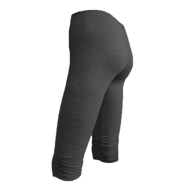 black ruched leggings