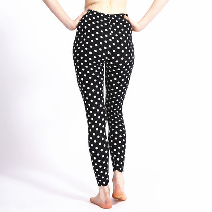 black leggings with white dots