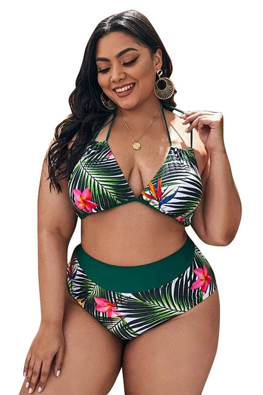 tropischer Bikini Blätterprint Damen