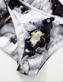 Damen-Bikini-Set dreiteilig marmoriert