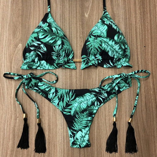 Triangel-Bikini mit Print