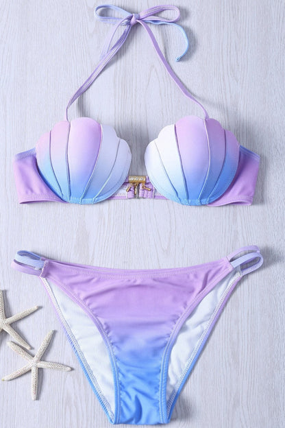 Bikini Coquillage Damen – Muschel-Design vorne mittig