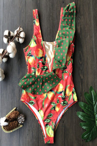 Various designs of ruffled swimsuits