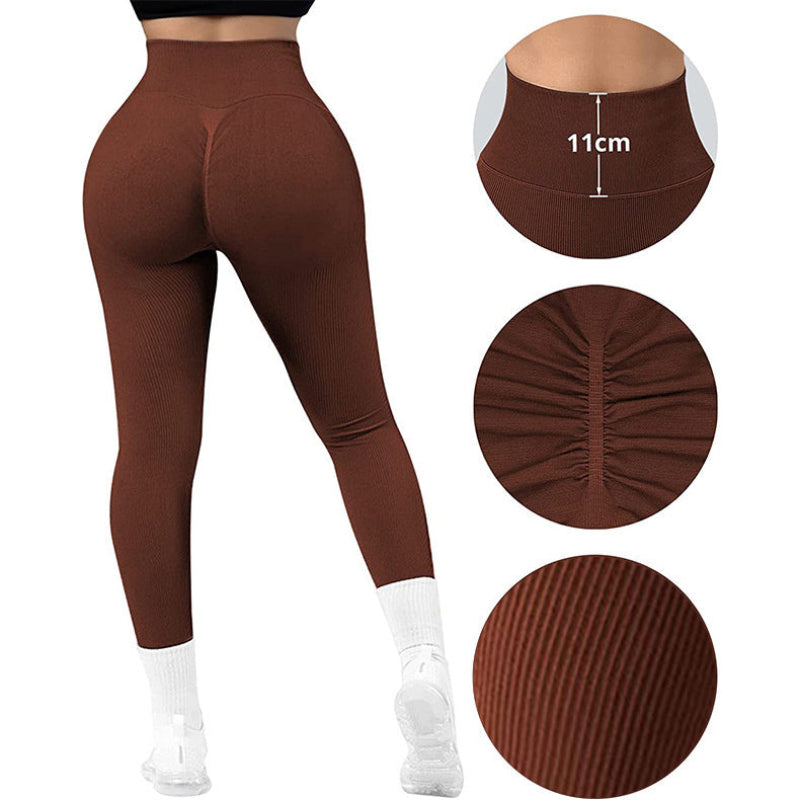 Seamless Ribbed Push-Up Leggings