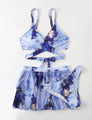 Damen-Bikini-Set dreiteilig marmoriert
