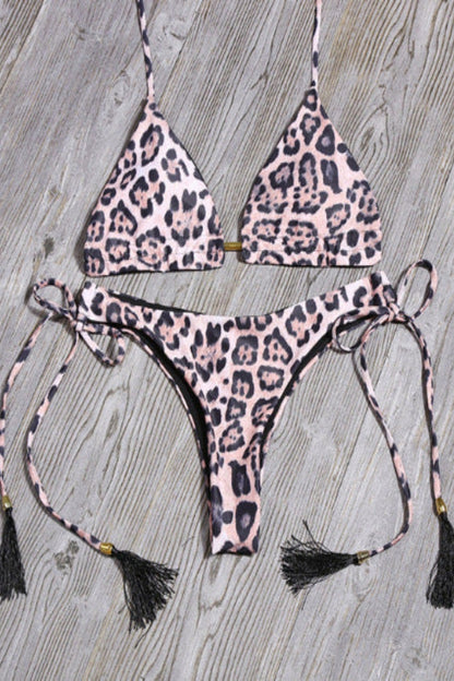Bikini Damen Triangel Print Gepard
