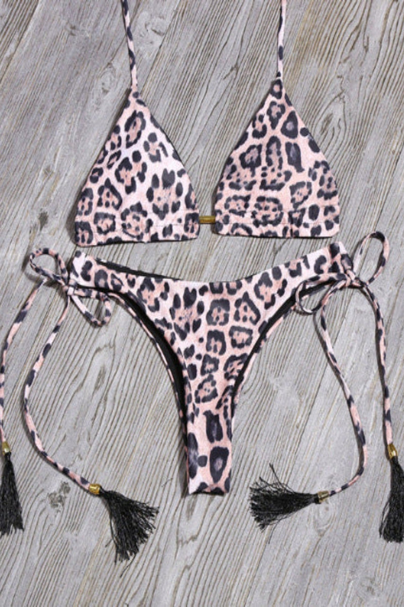 Bikini Damen Triangel Print Gepard