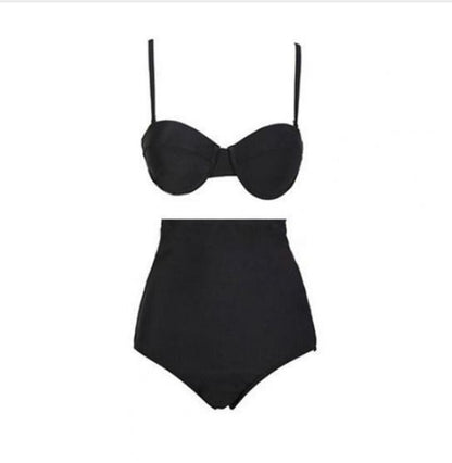 black high-waisted bikini