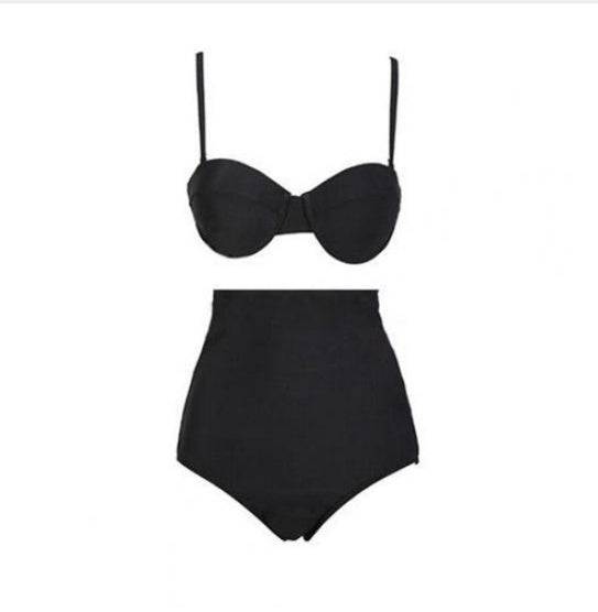 black high-waisted bikini