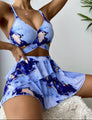 Damen-Bikini-Set dreiteilig marmoriert