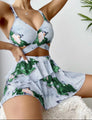 Damen-Bikini-Set dreiteilig marmoriert