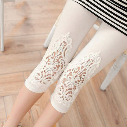 Women's White Lace Leggings