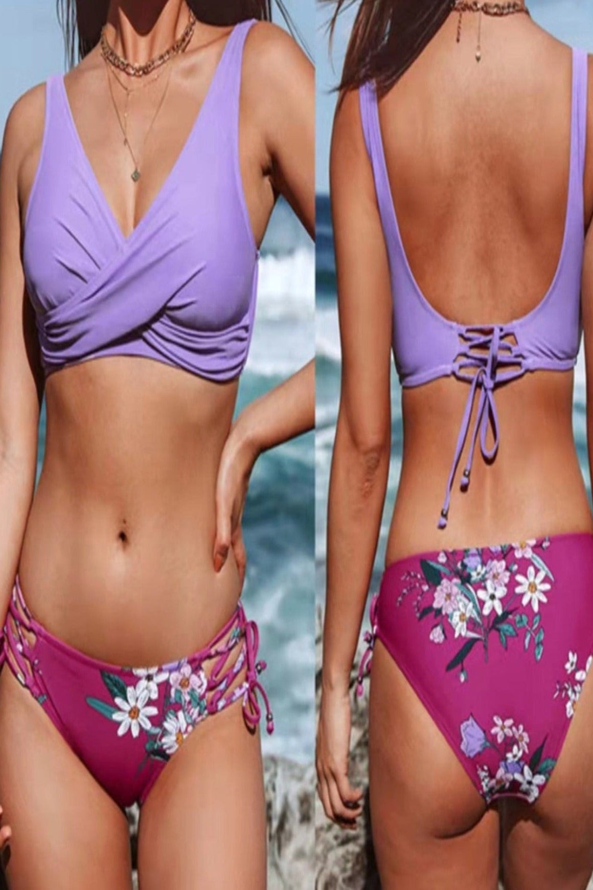 Bikini Damen als Frucht lila 