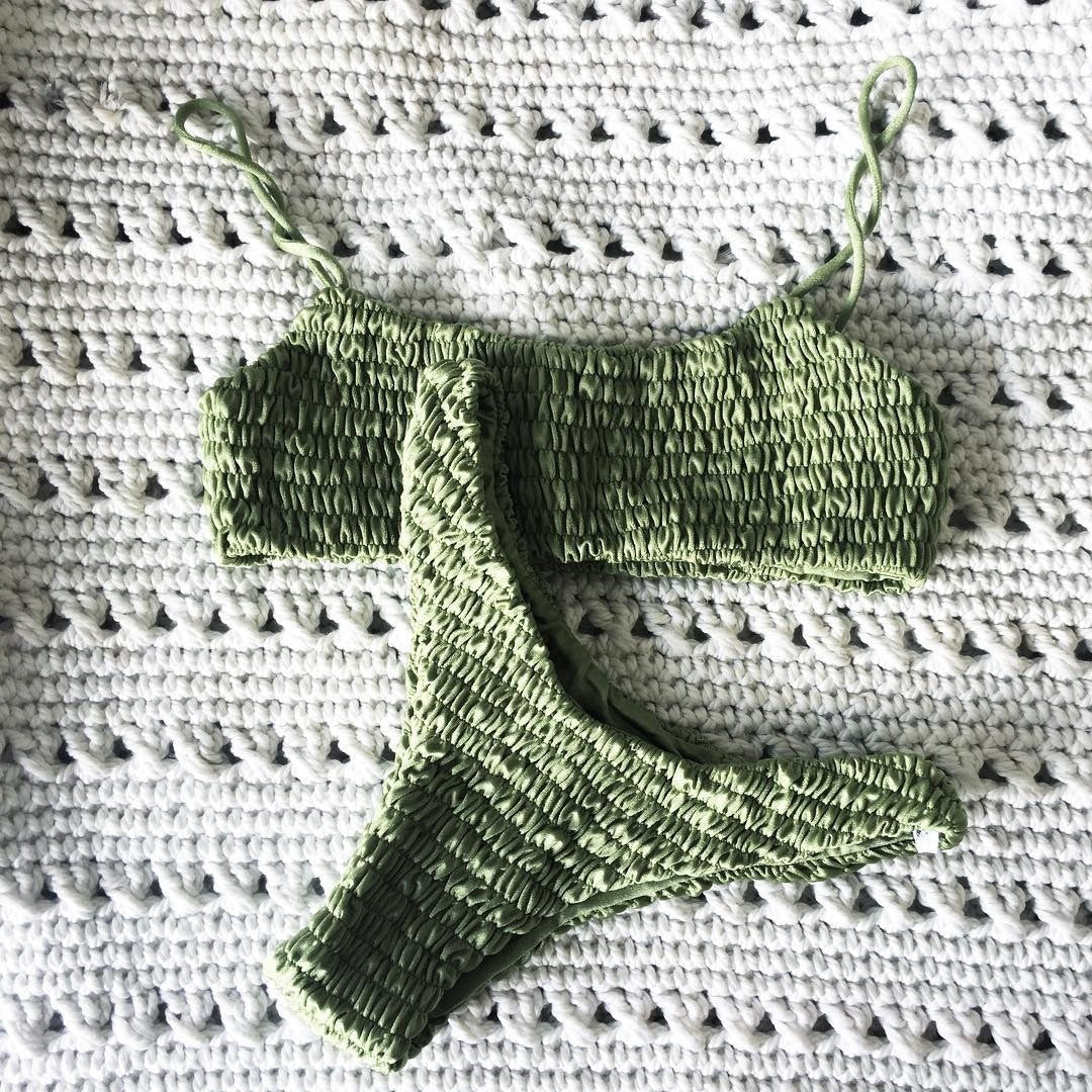 green bikini women