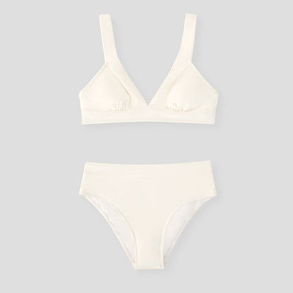 CUPSHE Tall Triangle High Waist Bikini Set Swimsuit For Women Solid Pink Sexy Two Pieces Beachwear 2023 Bathing Suit Swimwear