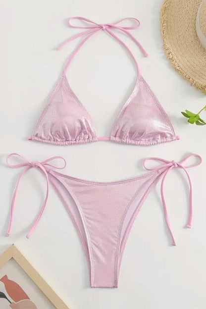 Bikini Triangel glitzer Pink
