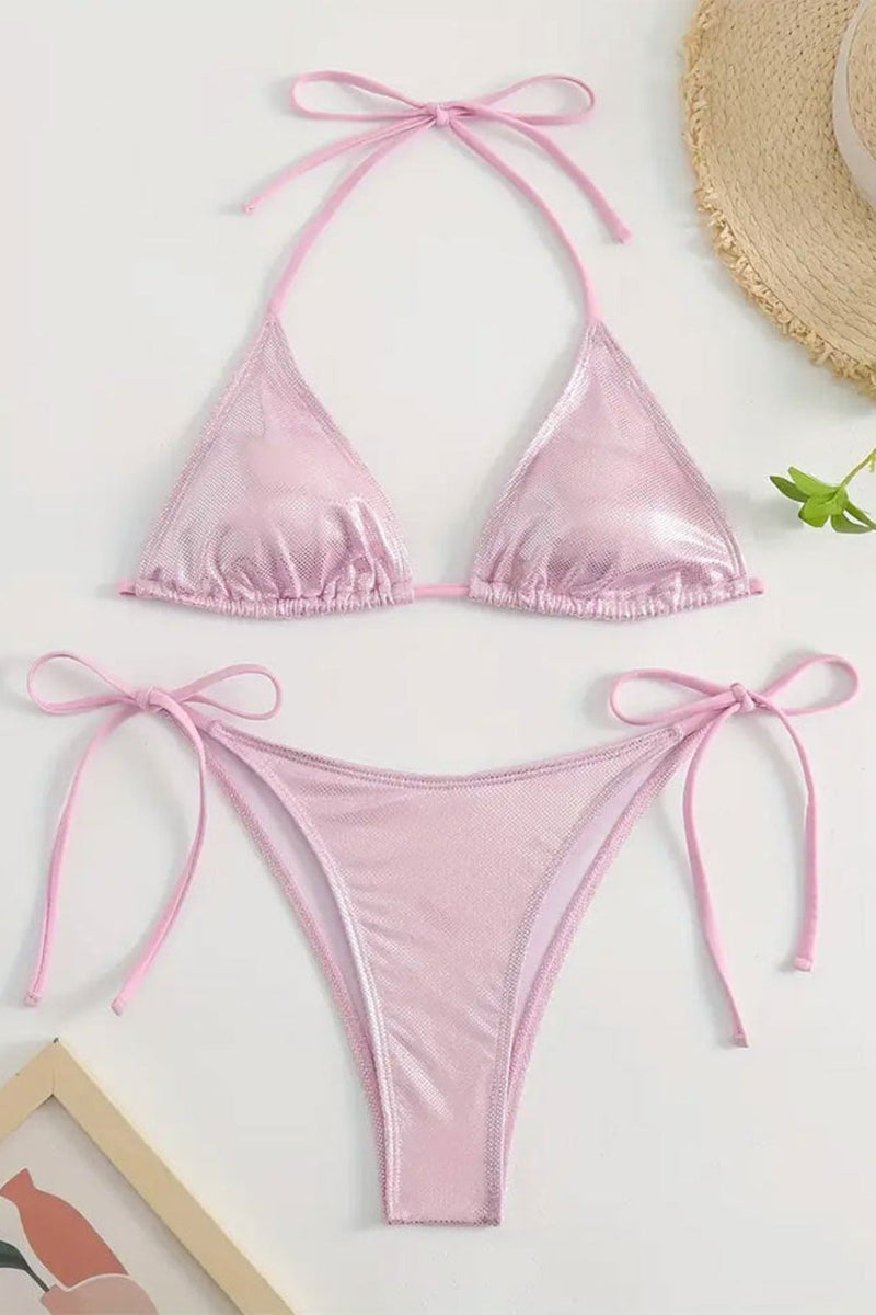 Bikini Triangel glitzer Pink
