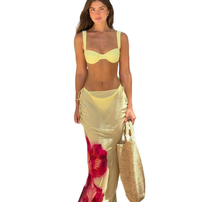 Yellow Floral Bikini Women's