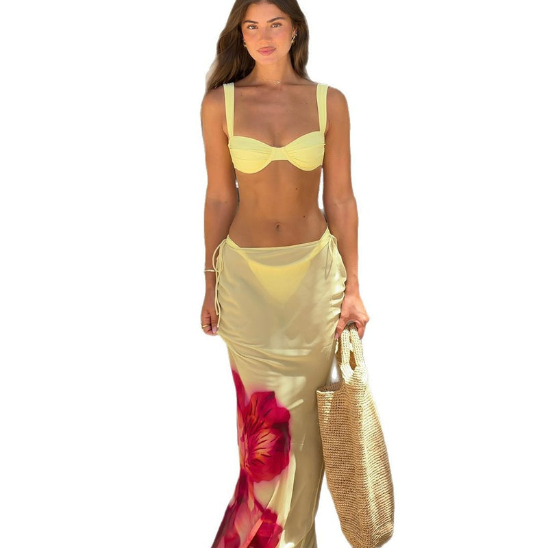 Yellow Floral Bikini Women's
