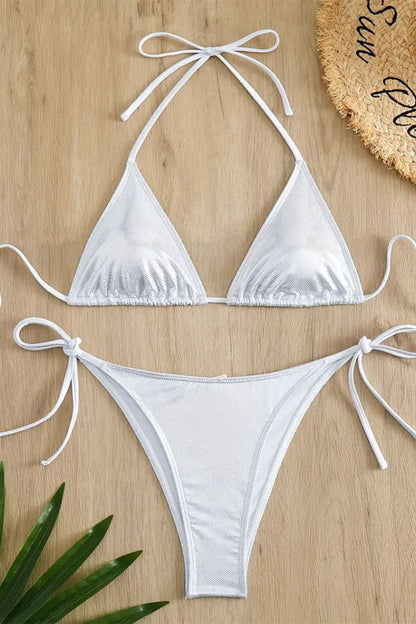 Bikini Triangel glritzer silber