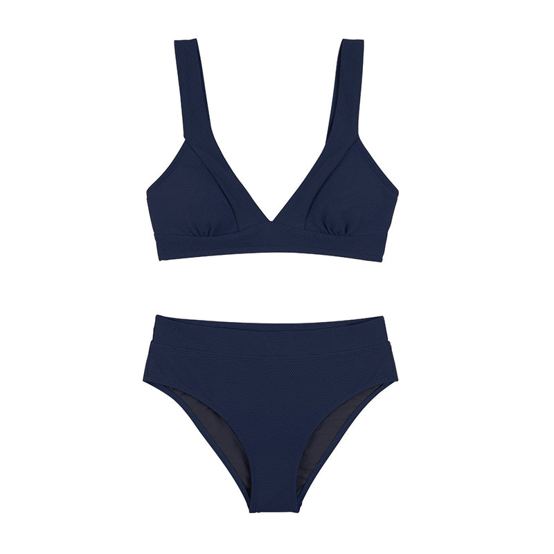 CUPSHE Tall Triangle High Waist Bikini Set Swimsuit For Women Solid Pink Sexy Two Pieces Beachwear 2023 Bathing Suit Swimwear