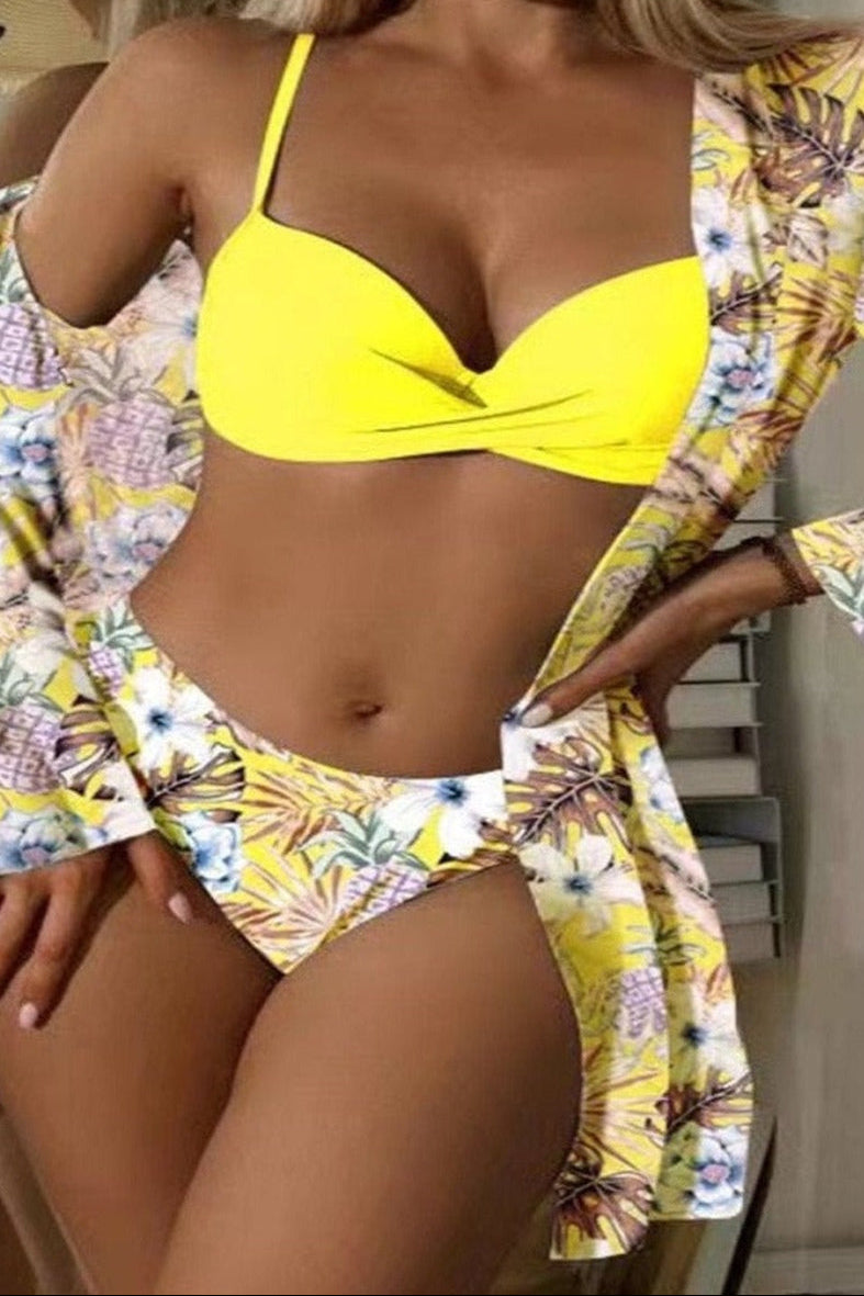 Bikini Damen mit Set gelb vorne