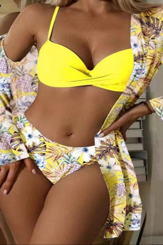 Bikini Damen mit Set gelb vorne