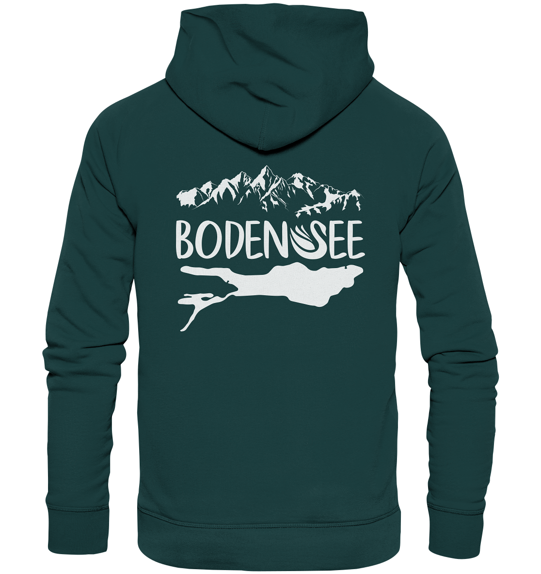 Bodensee weiß 2.1 Rücken - Organic Hoodie