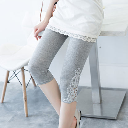 Women's White Lace Leggings