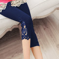Cropped Leggings Elegante Spitzenleggings