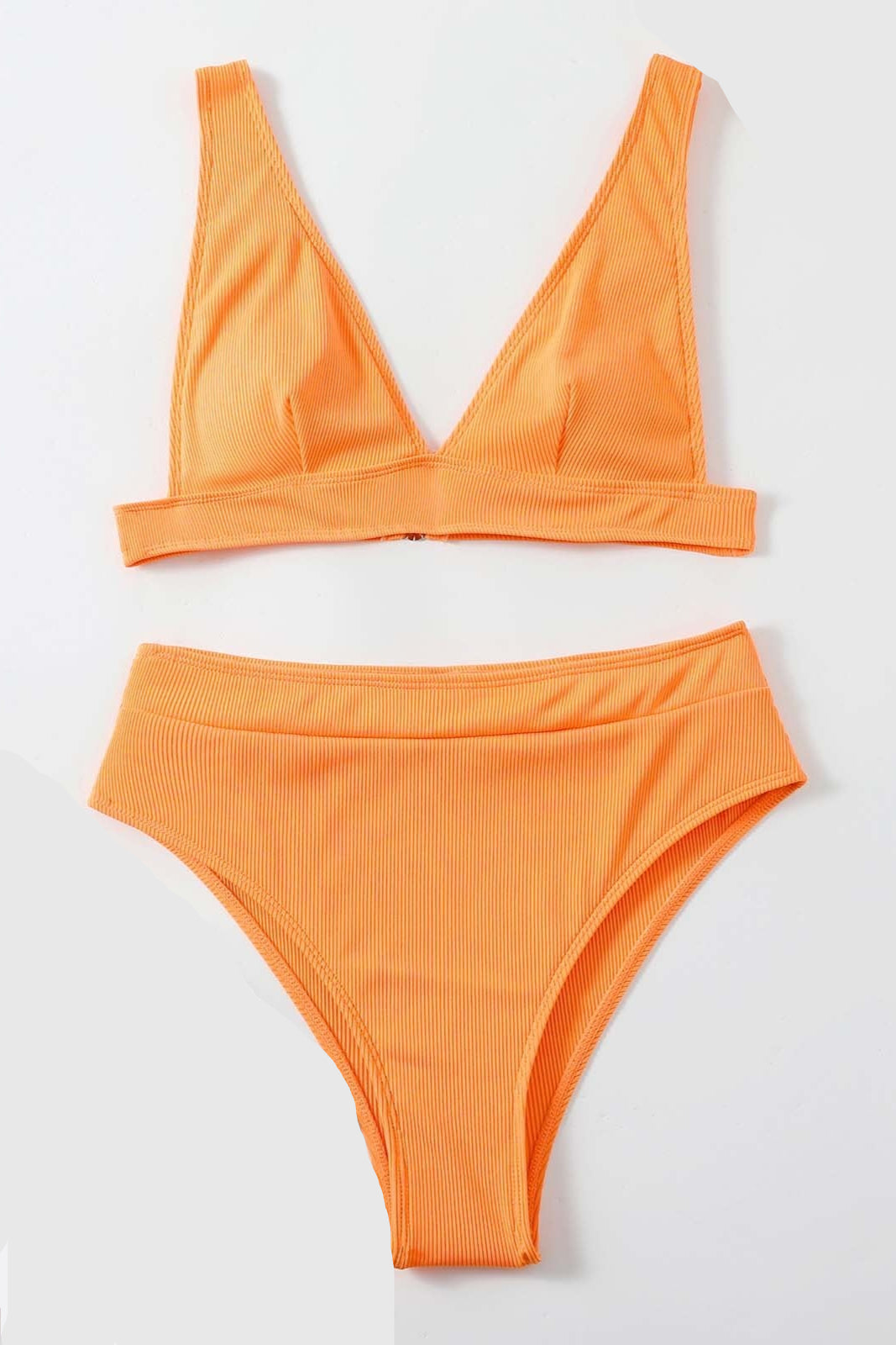 High Waisted Sexy Split Bikini vorne hell orange