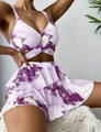 Damen-Bikini-Set dreiteilig marmoriert
