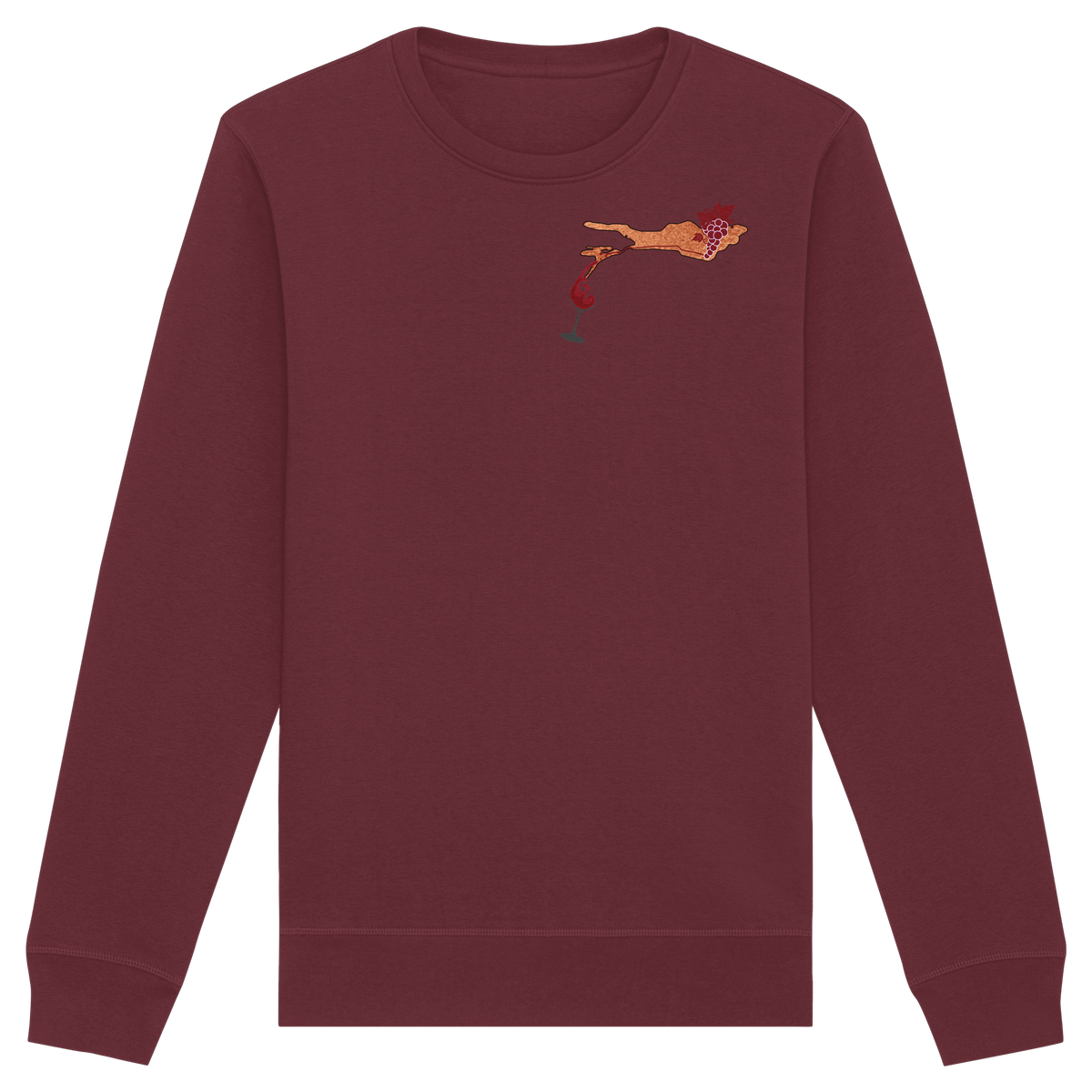 Weintrauben Weinglas Motiv Sweatshirt