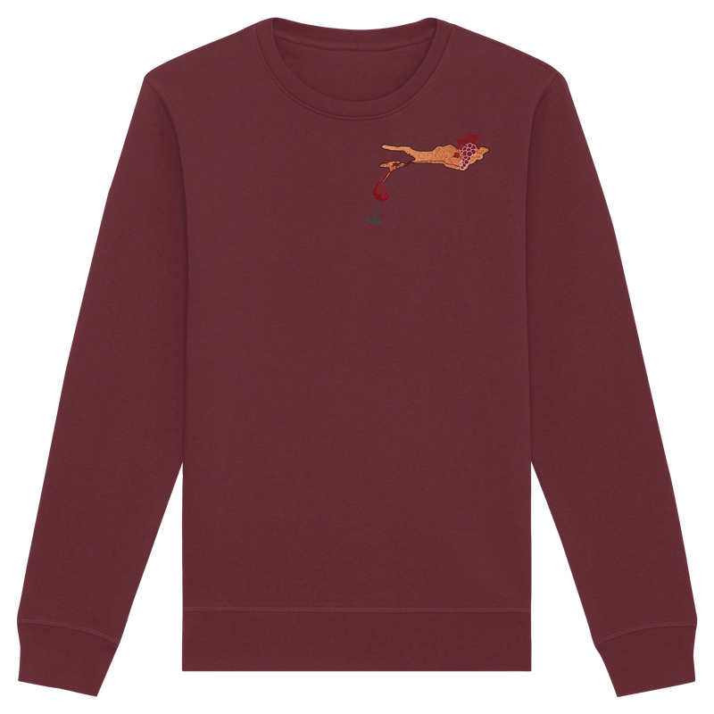 Weintrauben Weinglas Motiv Sweatshirt