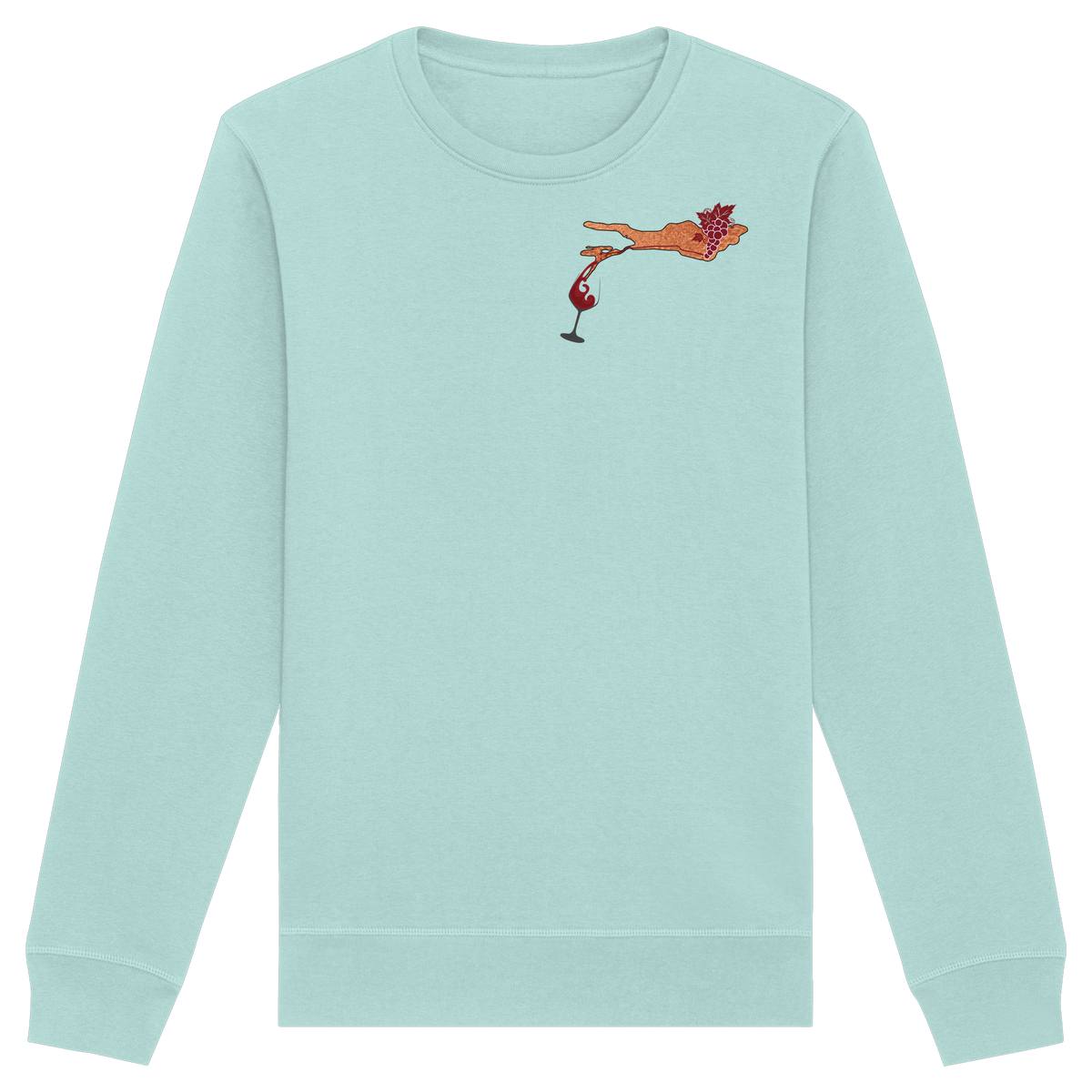 Weintrauben Weinglas Motiv Sweatshirt