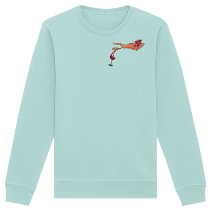 Weintrauben Weinglas Motiv Sweatshirt