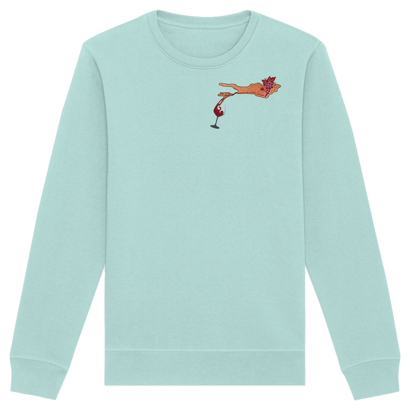 Weintrauben Weinglas Motiv Sweatshirt