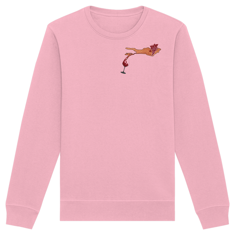 Weintrauben Weinglas Motiv Sweatshirt